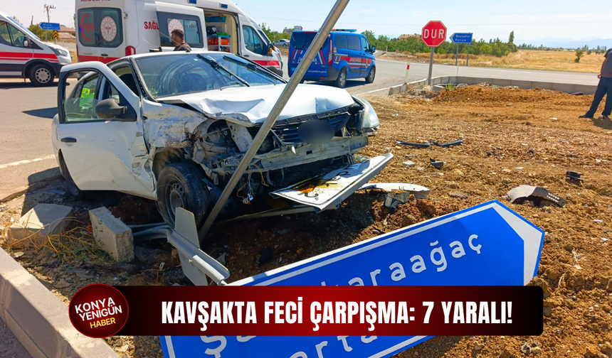 Kavşakta feci çarpışma: 7 yaralı!