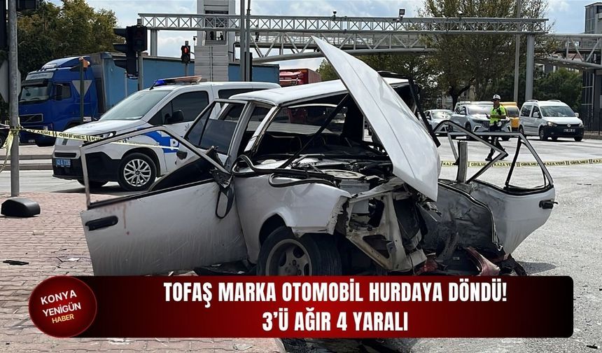 Tofaş marka otomobil hurdaya döndü, 3’ü ağır 4 yaralı!