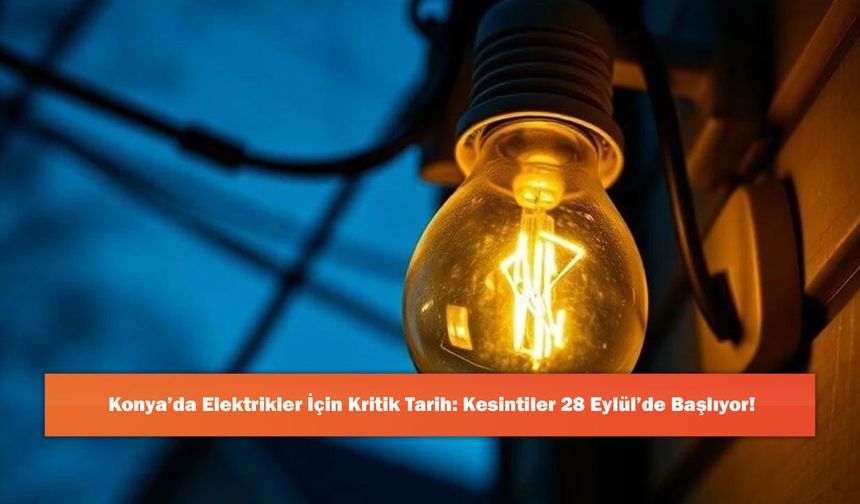Konya’da Elektrikler İçin Kritik Tarih: Kesintiler 28 Eylül’de Başlıyor!