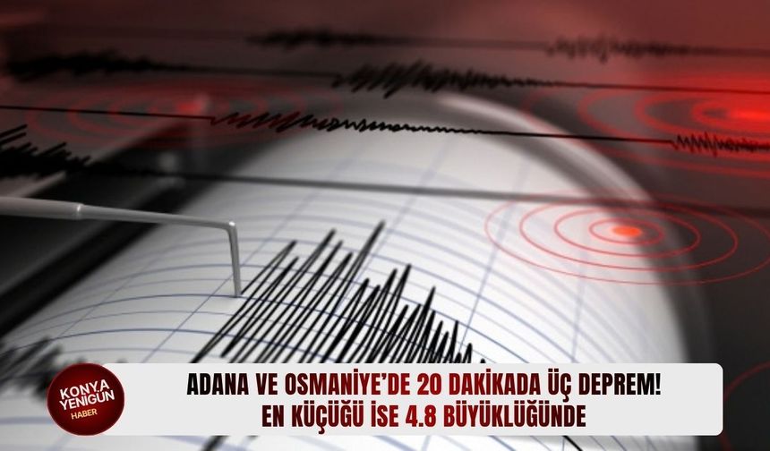 Adana ve Osmaniye'de 20 dakikada üç deprem!
