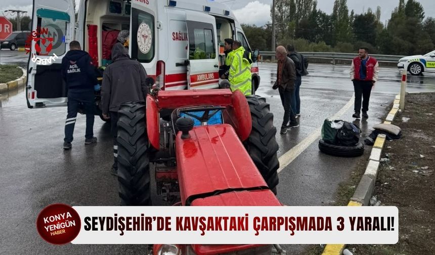Seydişehir’de kavşaktaki çarpışmada 3 yaralı!