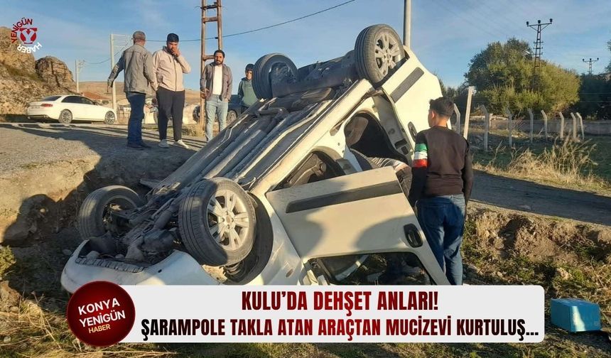 Şarampole takla atan araçtan mucizevi kurtuluş…