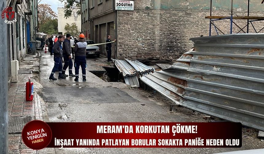 İnşaat yanında patlayan borular sokakta paniğe neden oldu