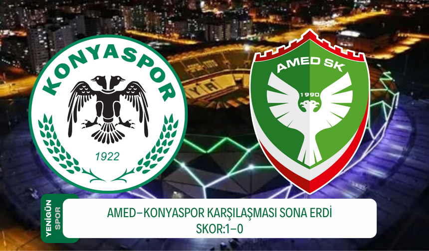 Amed- Konyaspor karşılaşması sona erdi! Skor: 1 - 0