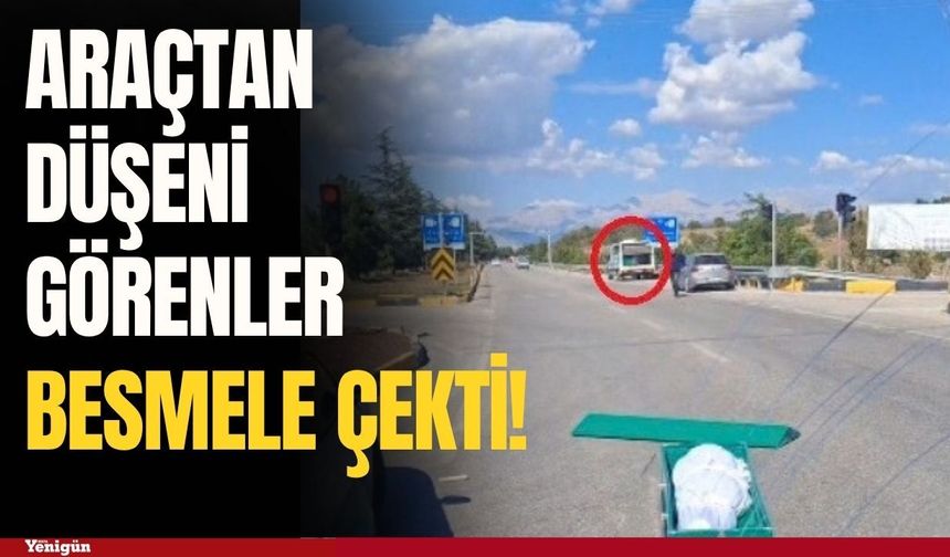Araçtan düşeni görenler besmele çekti!