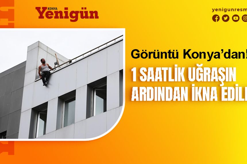 Konya'da intihar girişimi kamerada!