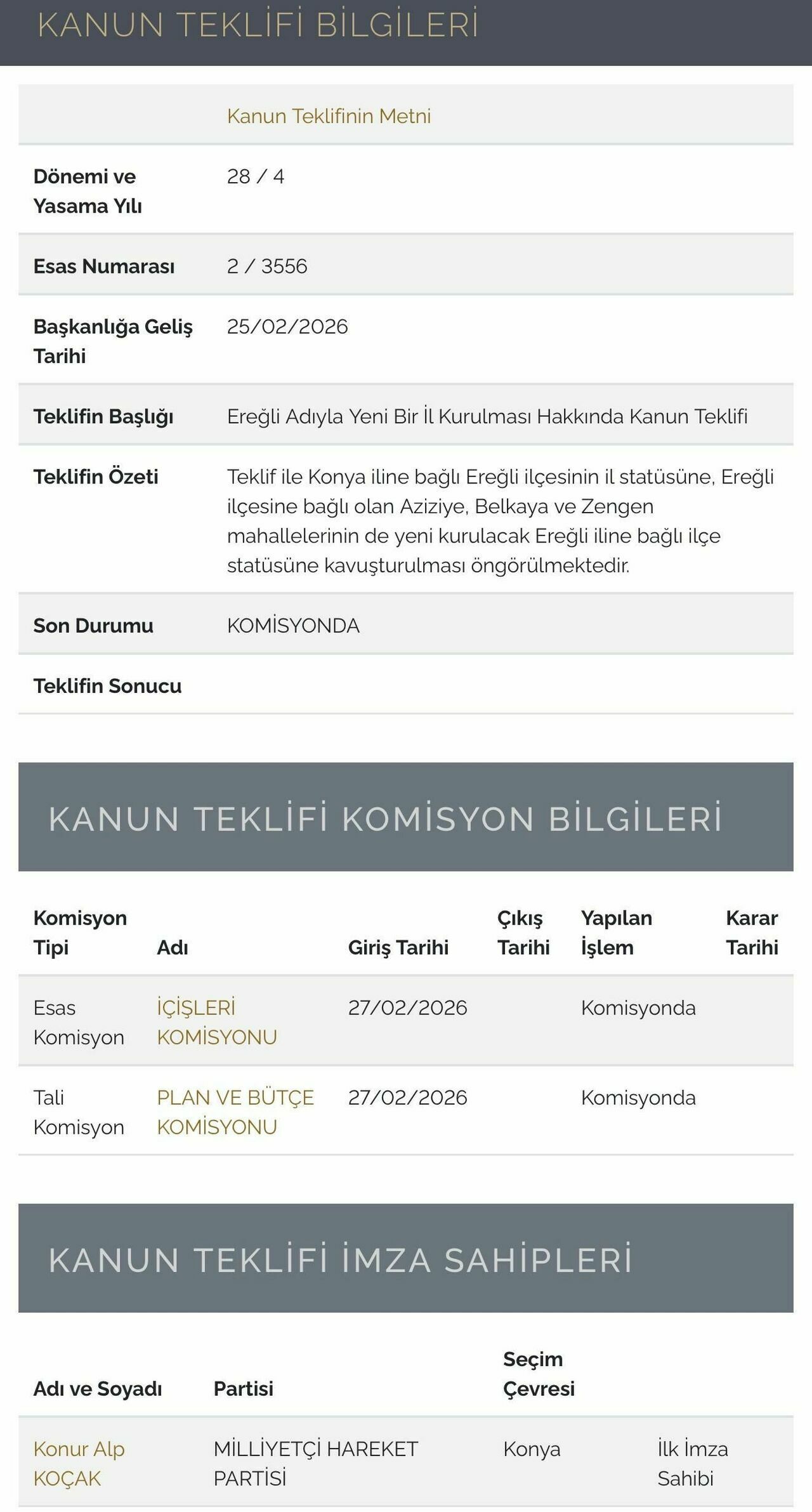 Teklif Bilgileri