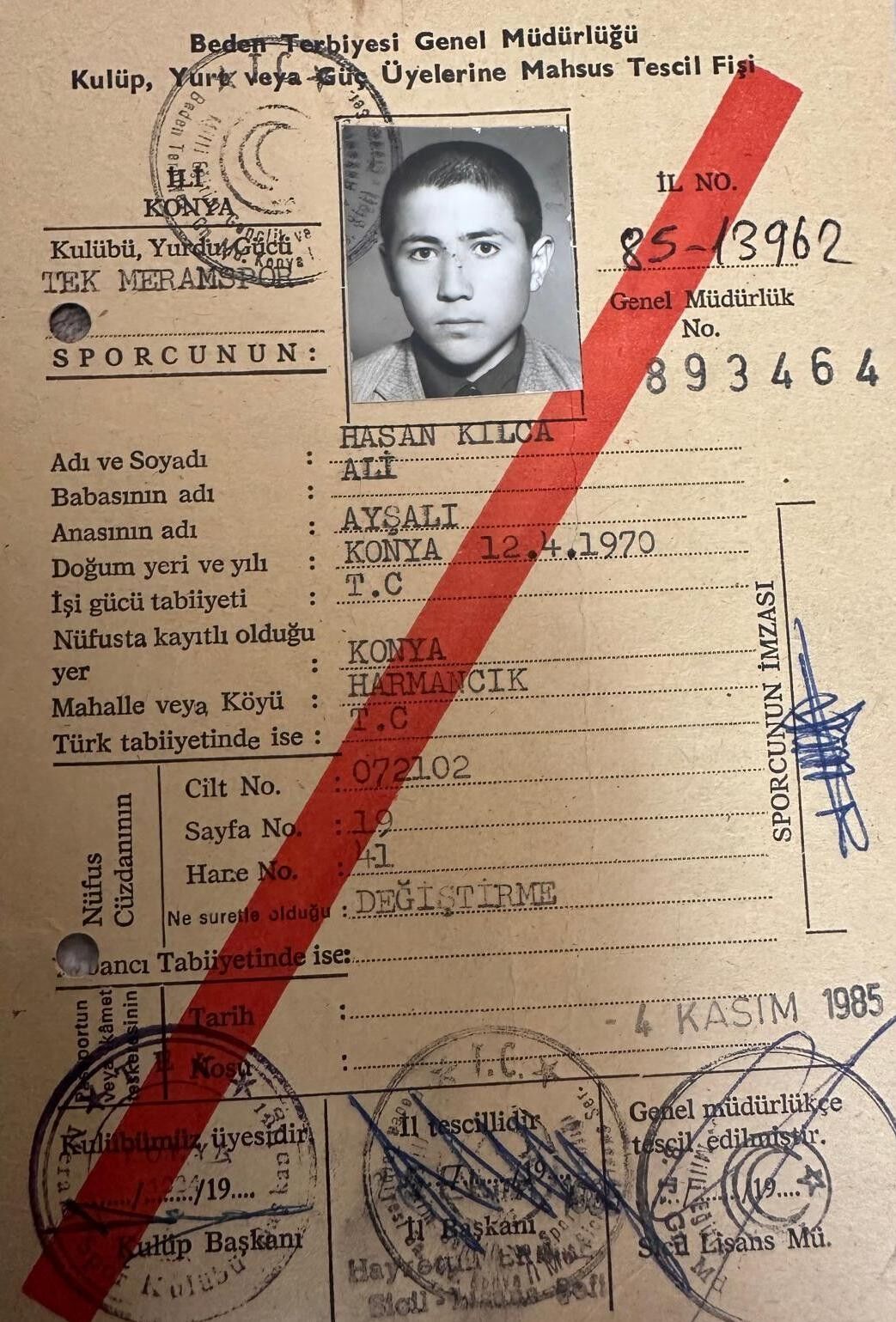 Hasan Kılca Sporcu Lisansı 1