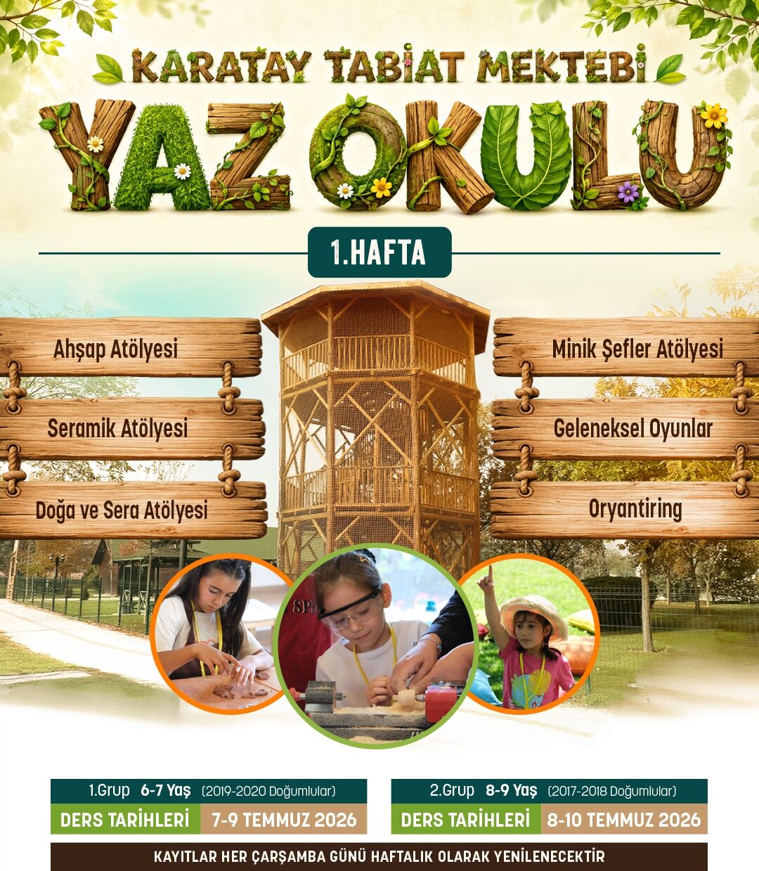 Karatay Tabi̇at Mektebi̇ Yaz Okulu Kayitlari Başladi