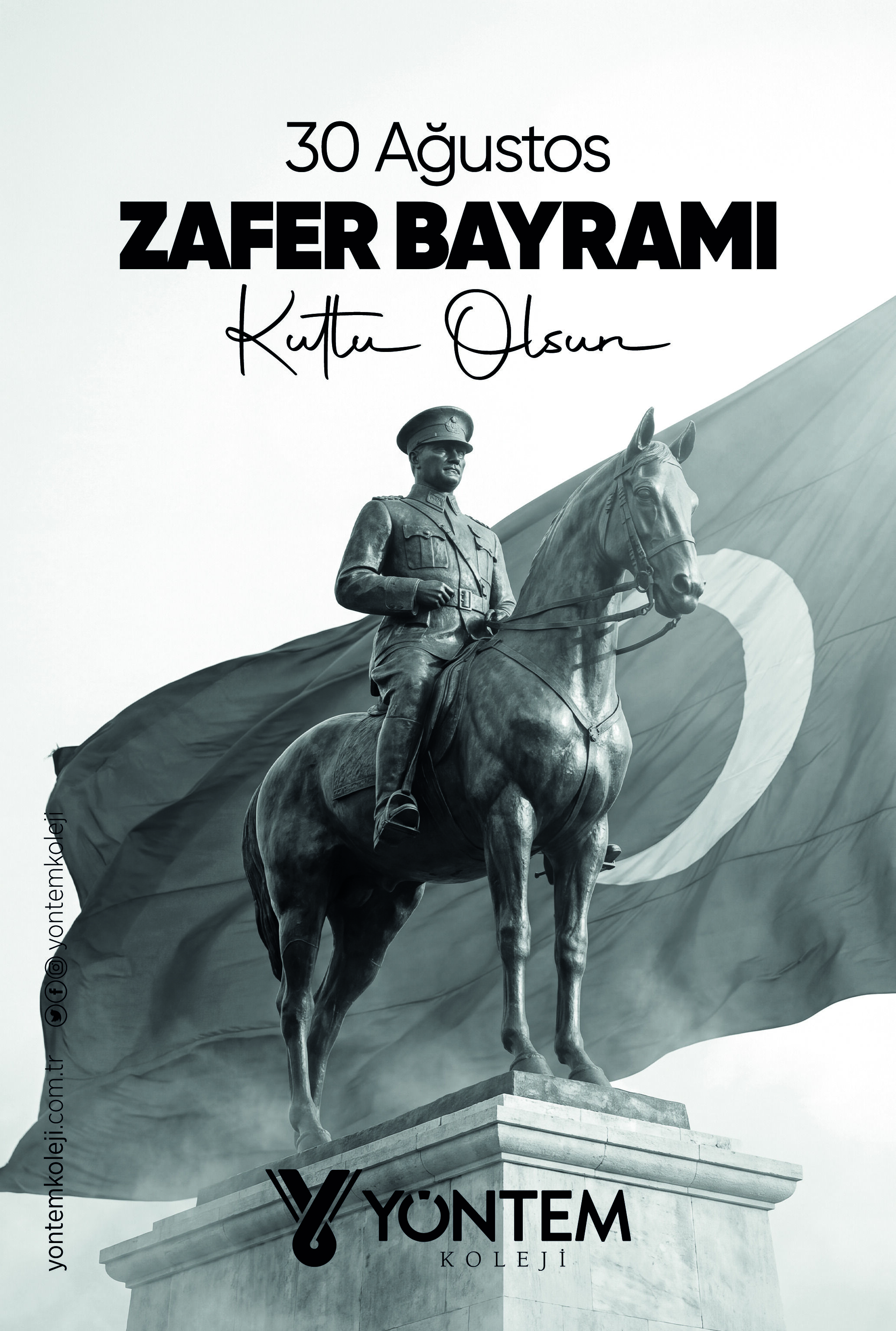 Yöntem 30 Ağustos Zafer Bayrami Kutlama Çeyrek Sayfa Si̇yah Beyaz-1