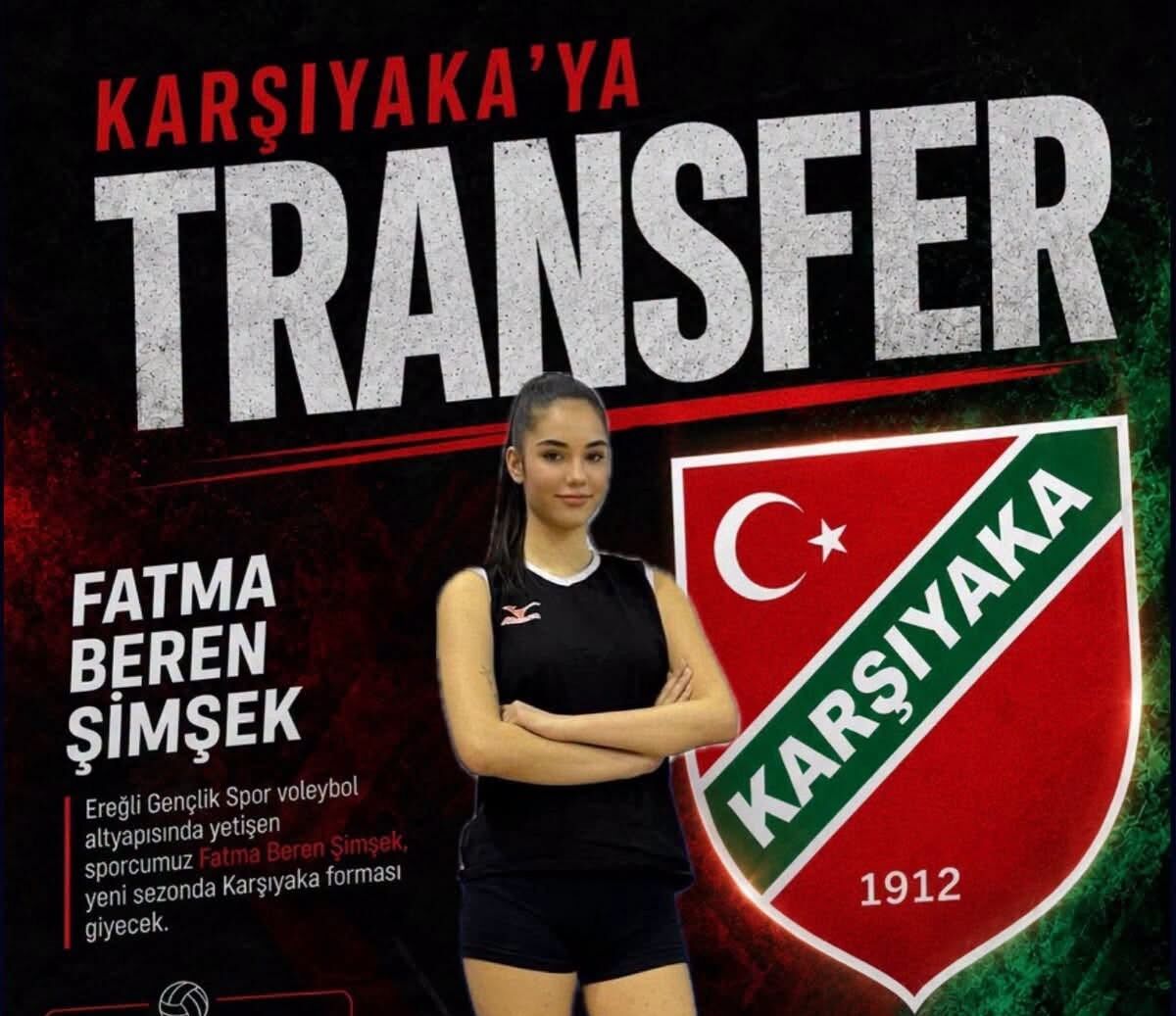 Ereğli Gençlik Spor’da altyapı meyvesini verdi: Fatma Beren Şimşek Karşıyaka’da!