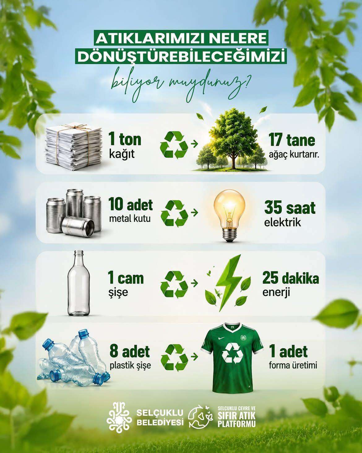 ♻️ Bir Atık, Doğru Ellerde Yeniden Hayat Bulabilir.peki Evimizde Ayırdığımız Atıkların Nelere Dö