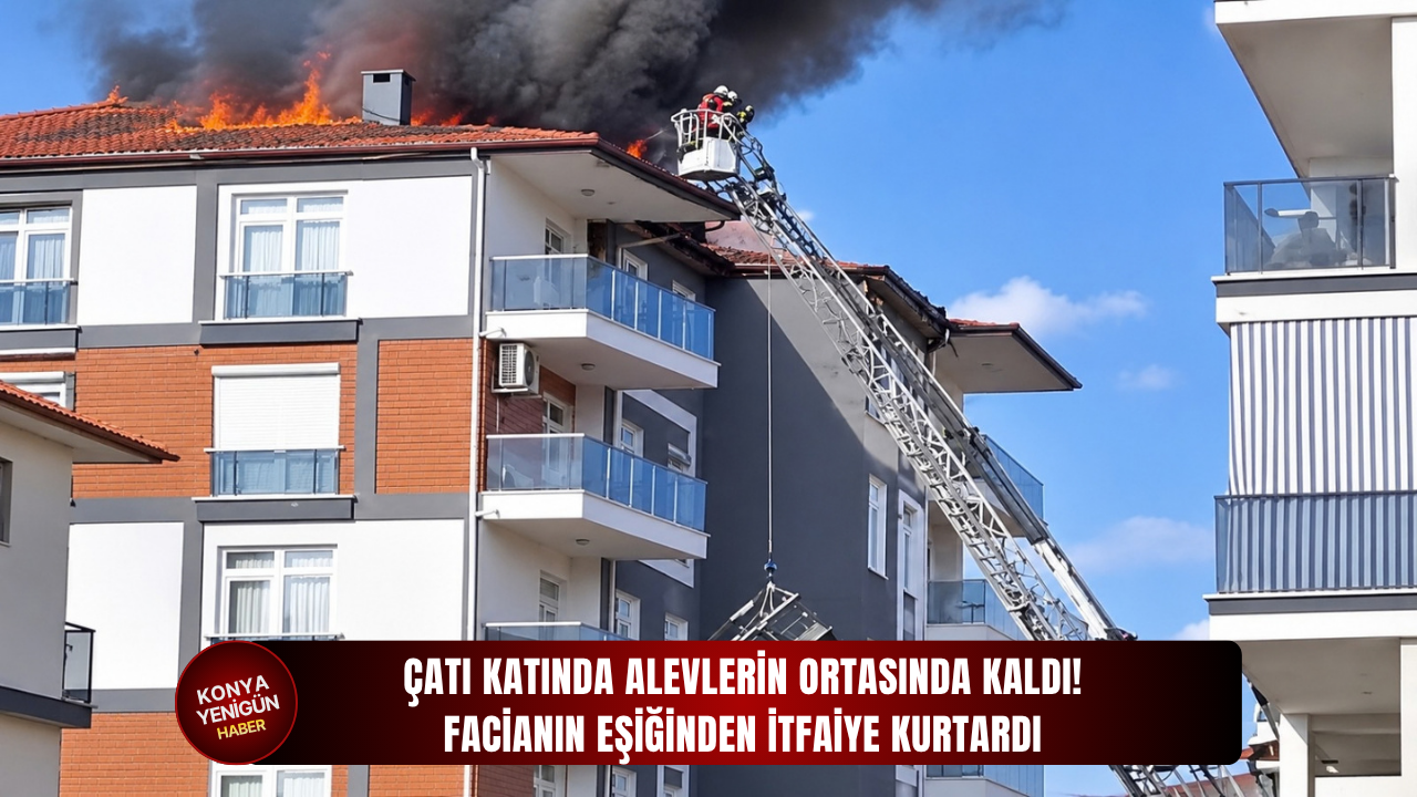 Çatı katında alevlerin ortasında kaldı: Facianın eşiğinden itfaiye kurtardı!