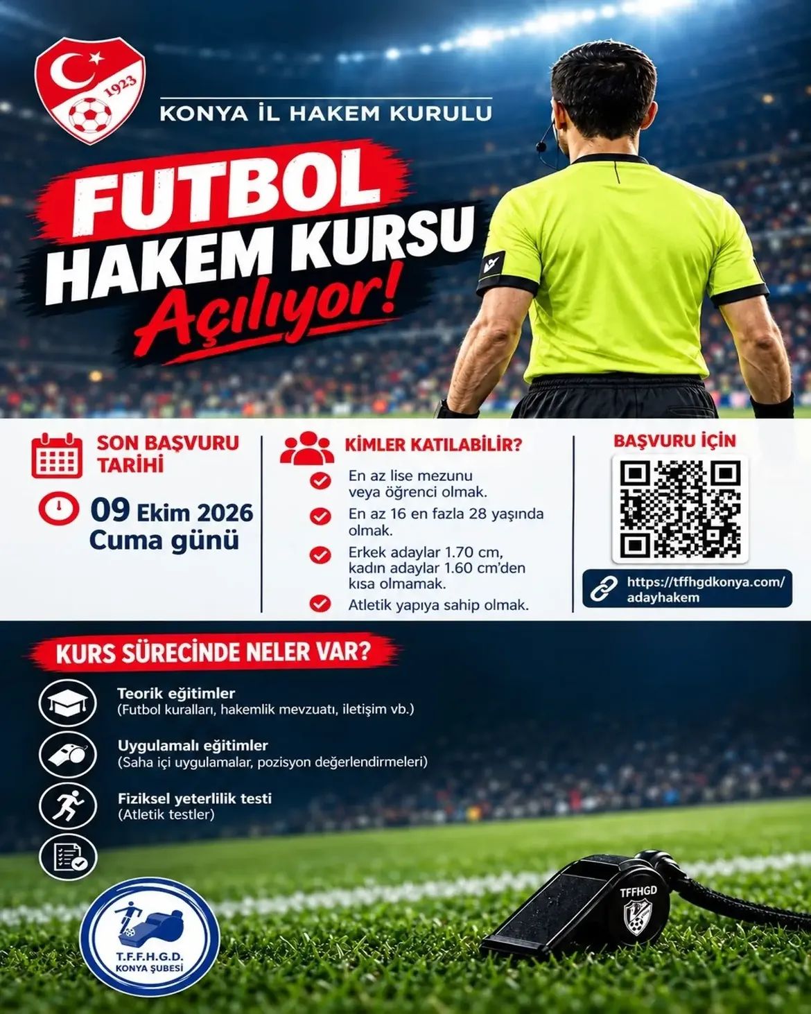 Konya Aday Hakem Kursu Açiliyorkimler Katılabilir En Az Lise Mezunu Veya Öğrenci Olmak 16–28
