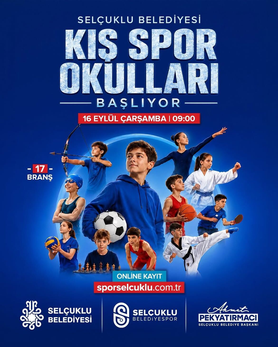 Selçuklu Belediyesi Kış Spor Okulları’ndaonline Kayıtlarımız Başladı.🏀⚽🥋🎾🏹🏓🥊🤸🏼 ♂️17 Fark