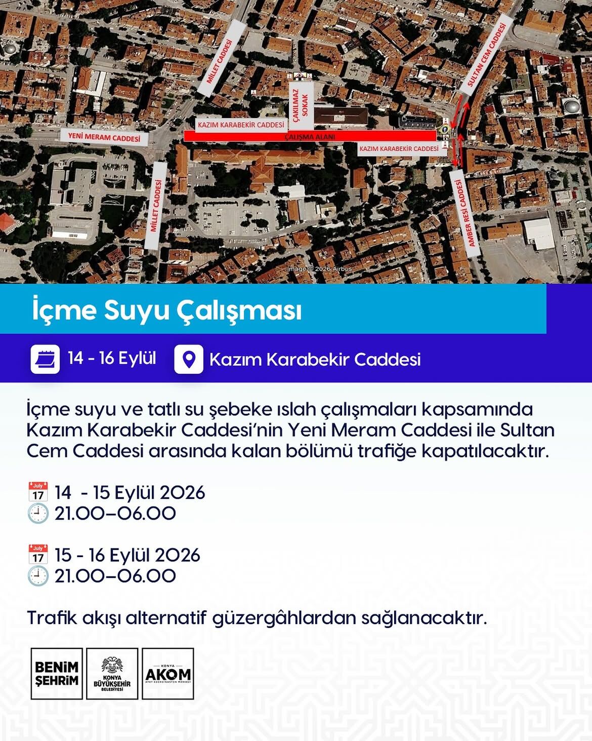 🚧 Yol Kapama Duyurusu İçme Suyu Çalişmasii̇çme Suyu Ve Tatlı Su Şebeke Islah Çalışmaları Kaps