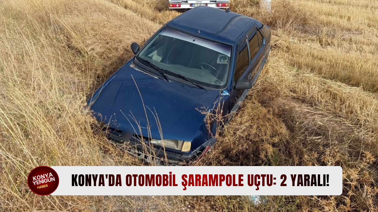 Konya'da otomobil şarampole uçtu: 2 yaralı!