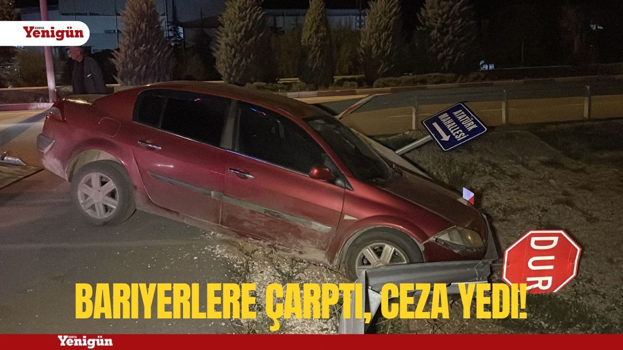 Bariyerlere çarptı, ceza yedi!