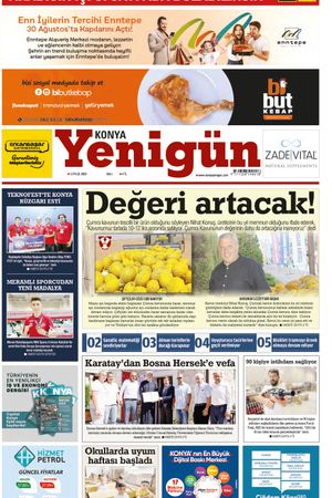 Konya Yenigün Gazetesi - 05.09.2023 Manşeti