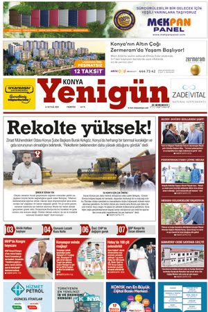Konya Yenigün Gazetesi - 18.09.2023 Manşeti