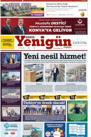 Konya Yenigün Gazetesi - 15.09.2023 Manşeti