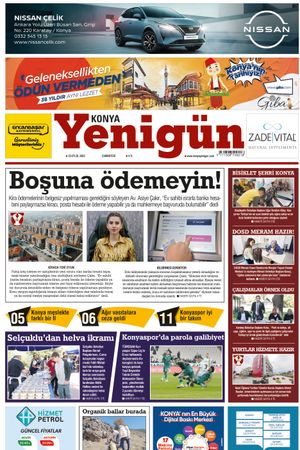 Konya Yenigün Gazetesi - 23.09.2023 Manşeti