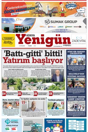Konya Yenigün Gazetesi - 14.09.2023 Manşeti