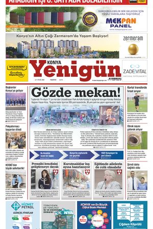 Konya Yenigün Gazetesi - 11.09.2023 Manşeti