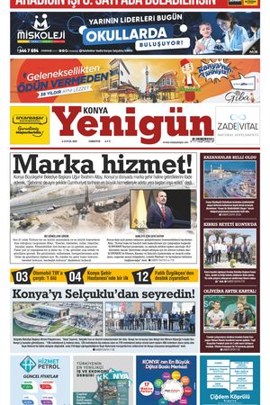 Konya Yenigün Gazetesi - 09.09.2023 Manşeti