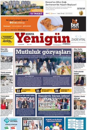 Konya Yenigün Gazetesi - 19.09.2023 Manşeti