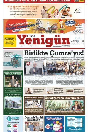 Konya Yenigün Gazetesi - 07.09.2023 Manşeti
