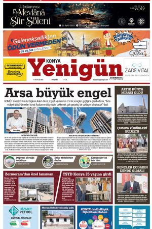 Konya Yenigün Gazetesi - 21.09.2023 Manşeti