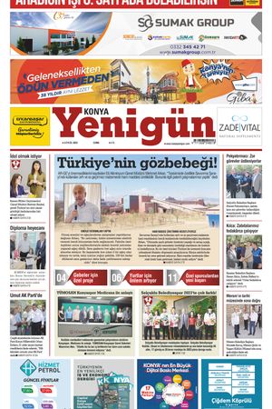 Konya Yenigün Gazetesi - 08.09.2023 Manşeti