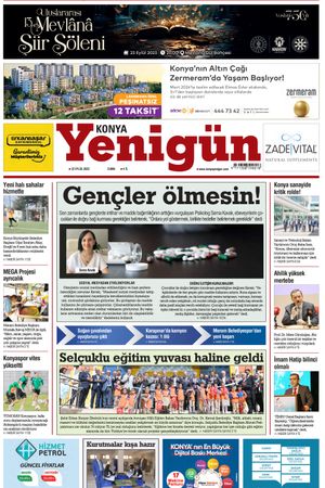Konya Yenigün Gazetesi - 22.09.2023 Manşeti