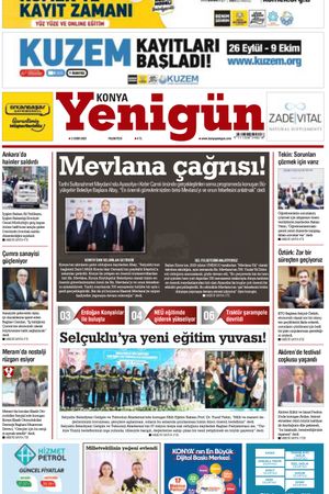 Konya Yenigün Gazetesi - 02.10.2023 Manşeti