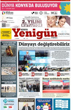 Konya Yenigün Gazetesi - 27.10.2023 Manşeti