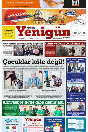 Konya Yenigün Gazetesi - 02.11.2023 Manşeti