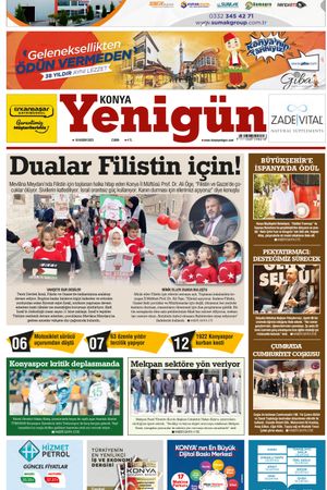 Konya Yenigün Gazetesi - 10.11.2023 Manşeti
