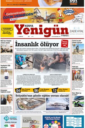 Konya Yenigün Gazetesi - 07.11.2023 Manşeti