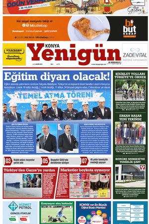 Konya Yenigün Gazetesi - 14.11.2023 Manşeti