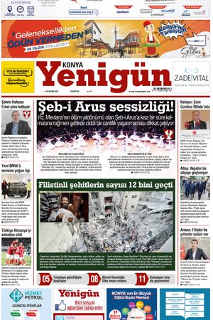 Konya Yenigün Gazetesi - 20.11.2023 Manşeti