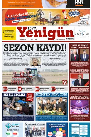 Konya Yenigün Gazetesi - 21.11.2023 Manşeti