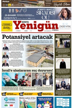 Konya Yenigün Gazetesi - 22.11.2023 Manşeti