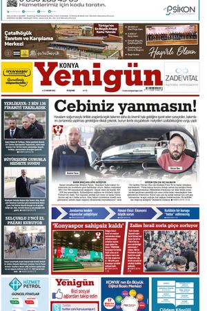 Konya Yenigün Gazetesi - 23.11.2023 Manşeti