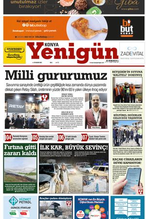 Konya Yenigün Gazetesi - 28.11.2023 Manşeti