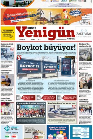 Konya Yenigün Gazetesi - 09.11.2023 Manşeti
