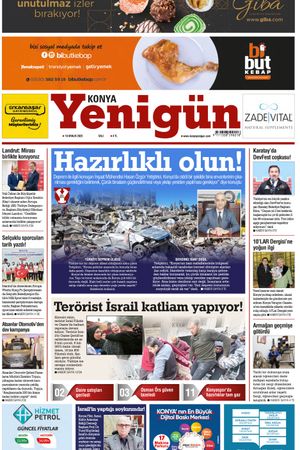 Konya Yenigün Gazetesi - 19.12.2023 Manşeti