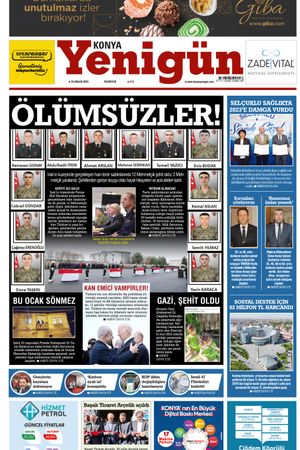 Konya Yenigün Gazetesi - 25.12.2023 Manşeti