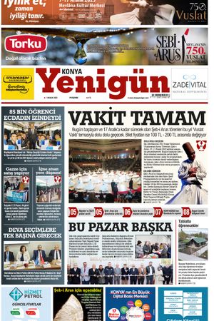 Konya Yenigün Gazetesi - 07.12.2023 Manşeti
