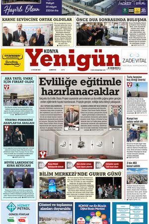 Konya Yenigün Gazetesi - 20.01.2024 Manşeti